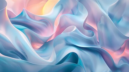 A flowing abstract design in pastel hues, resembling swirling watercolors, with geometric shapes,...