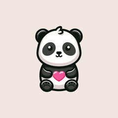 Naklejka premium Vector panda isolated flat illustration