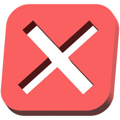 Obraz premium 3d wrong icon, 3-dimension confirm and cancel sign of making agreement, positive or negative symbol