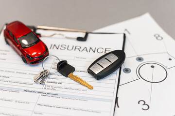 Car insurance form with model and policy document 