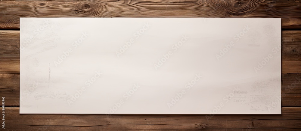 Poster An image of note paper on an aged wooden table with ample copy space