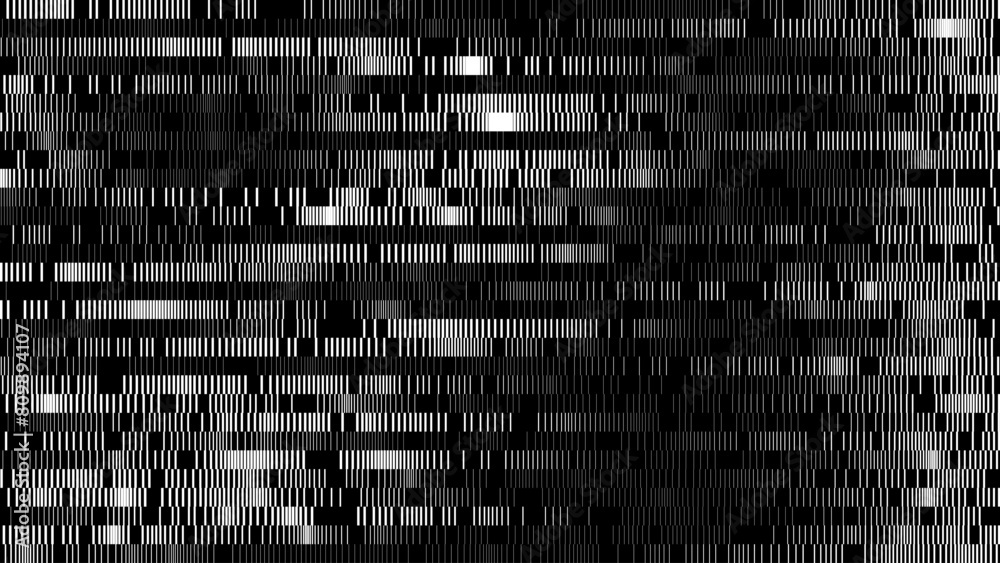 Fototapete Glitch TV Stripes Screen. Random Width Lines Glitch Overlay Texture. Retro Vintage TV Signal Error Aesthetics. Vaporwave Retrowave Abstract Lines Background. Vector Illustration.