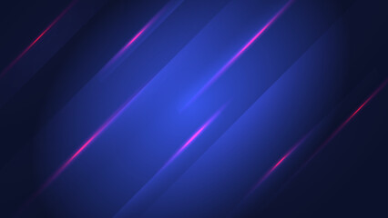 Fototapeta premium Modern technology futuristic background striped lines with light effect on dark navy blue background. pattern for banner or poster design background concept.