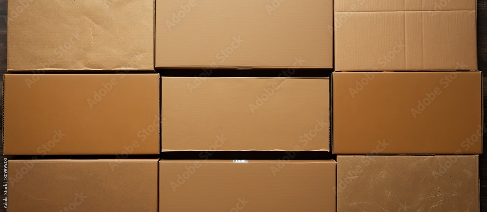 Fototapete isolated top view of an open cardboard box with copy space image