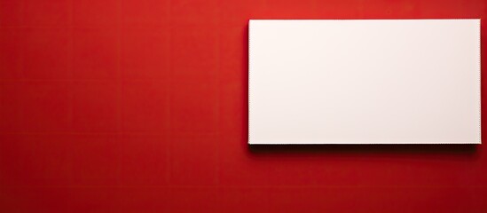 Fototapeta premium A copy space image showcasing a red background with a stop racism sign on top of a carton placard as seen from a top down perspective