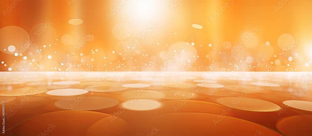 Poster An abstract orange backdrop with circular shadows and sparkling elements providing ample copy space for images