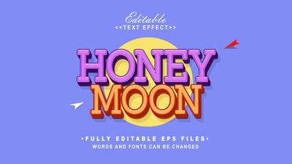 Obraz premium editable honey moon text effect.typhography logo