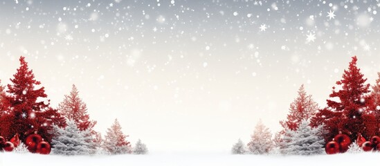 An image with a festive Christmas theme featuring a backdrop with ample empty white space to add text or other elements