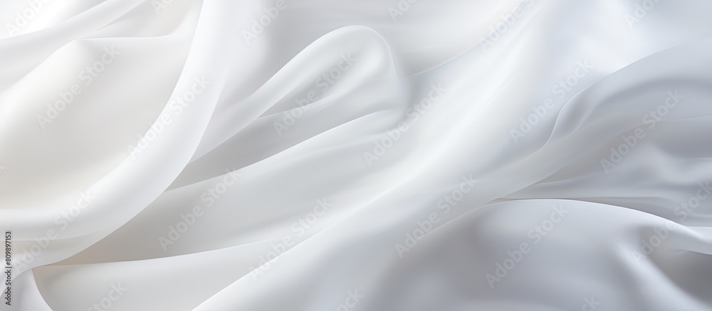 Fototapete Abstract white cloth background with soft waves ideal for copy space image with bedding sheets