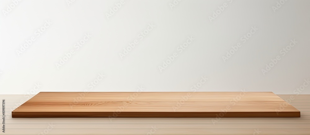 Poster A black paper bag rests on a clean white wooden table creating a perfect space for adding text