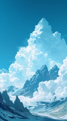 A galaxy of Overcast, Minimalist cartoon style