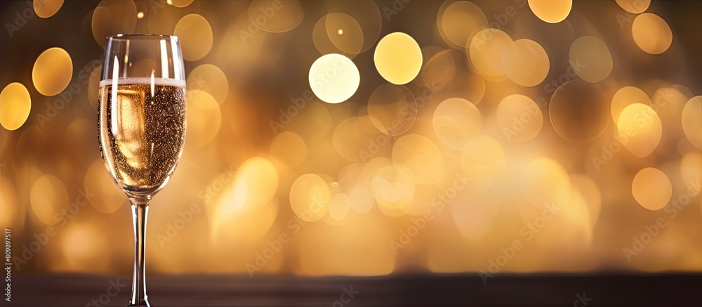 Wall mural a bokeh image with a background that resembles the color of champagne. creative banner. copyspace im