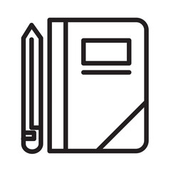 Book Note Paper Line Icon