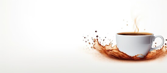 A copy space image of coffee against a white background