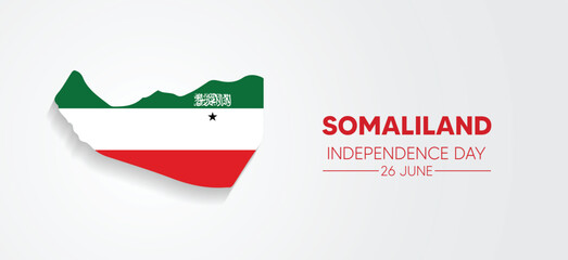 Somaliland Independence Day 26 June flag map vector poster