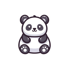 Fototapeta premium Vector panda isolated flat illustration