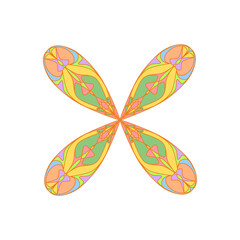 Doodle wings ornament ornate decoration illustration elements hand drawn frame border inspired by bird and butterfly orange color that can be used for sticker, book, scrapbook, icon, decorative, e.t.c