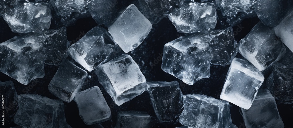 Aufkleber this black background with ice crystal cubes offers ample copy space for text or design