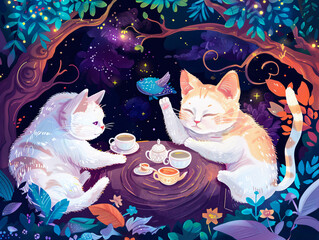 Tea party for cats