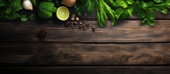 A copy space image showcases grilled corn pieces seasoned with salt and parsley greens on a rustic wooden kitchen board representing the essence of Mexican cuisine - Powered by Adobe