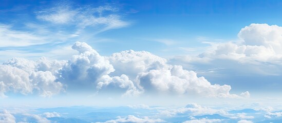 The cloudy sky provides a captivating backdrop for the scenery Ample copy space is available