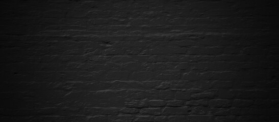 Black old brick wall urban Background or Texture