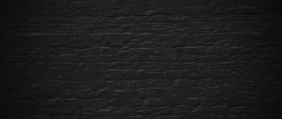 Black old brick wall urban Background or Texture