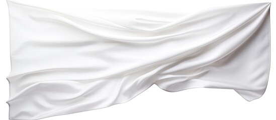 Obraz premium White flag waving with copy space image on a pure white background