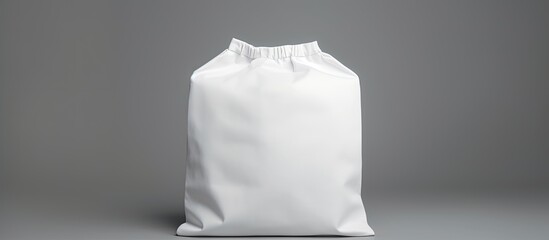 A white cotton bag with a plain background perfect for showcasing any content or design with ample copy space