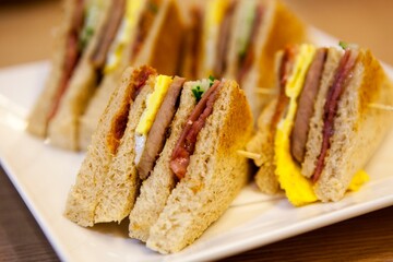 Breakfast, delicious, nutritious, always exchange sandwiches, sandwiches,