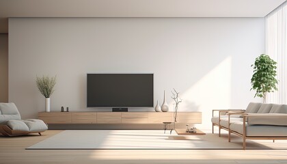 Modern Living Room interior with smart TV, Luxurious apartment living room interior with sofa
