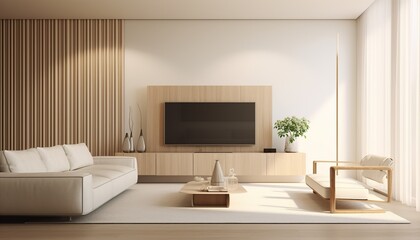 Modern Living Room interior with smart TV, Luxurious apartment living room interior with sofa