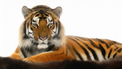 Fototapeta premium 虎とシンプルな白の背景