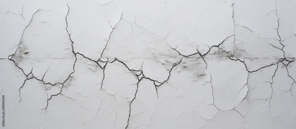 Aufkleber The close up view captures the intricate details and cracks on the white aged concrete walls creating a visually compelling copy space image