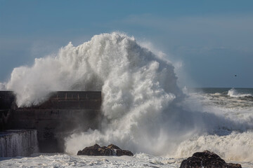 Big stormy wave splash