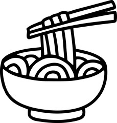Noodles outline cartoon cute line doodle