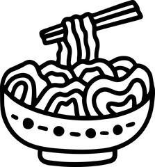 Noodles outline cartoon cute line doodle