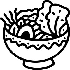 Noodles outline cartoon cute line doodle