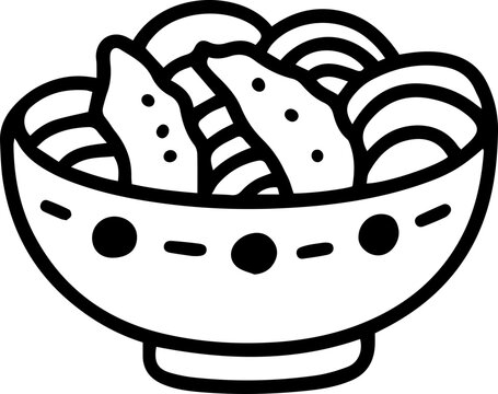 recommend clip art: Noodles outline cartoon cute line doodle