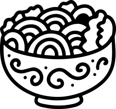 recommend clip art: Noodles outline cartoon cute line doodle
