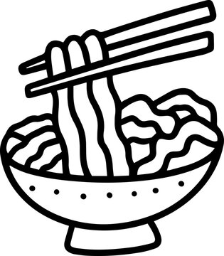 recommend clip art: Noodles outline cartoon cute line doodle