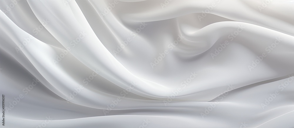 Poster Abstract white cloth background with soft waves ideal for copy space image with bedding sheets