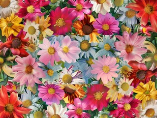 collage of various flowers of different colors.