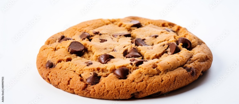 Aufkleber a close up copy space image of a delicious chocolate chip cookie isolated on a white background temp