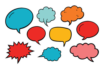 Comic speech bubble hand-drawn on a white background in the style of a doodle Vector illustration bubble chat, message element