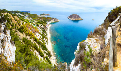 Javea, Spain. View from the Falzia 150 metros above the mar. Is a phenomenal vantage point to...