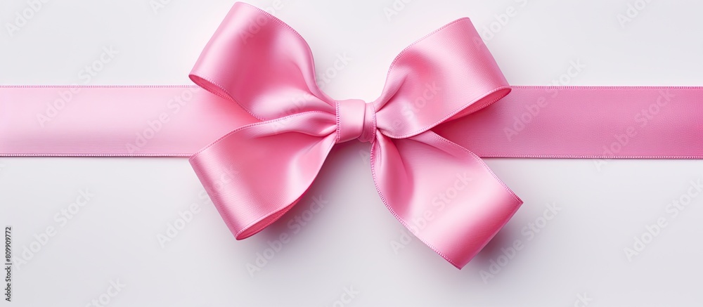 Aufkleber A pink bow is featured in this copy space image as it stands out against the white background