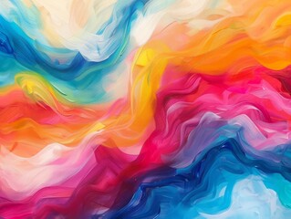 Obraz premium Colorful abstract painting with bright and saturated colors.