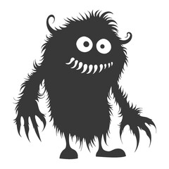 Silhouette funny monster black color only