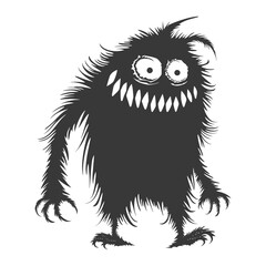 Obraz premium Silhouette funny monster black color only